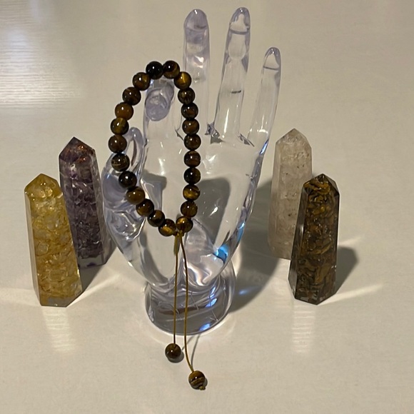 Women’s Healing Rose Quartz Crystal Natural Stone Gemstone Bead Bracelet - Picture 1 of 3